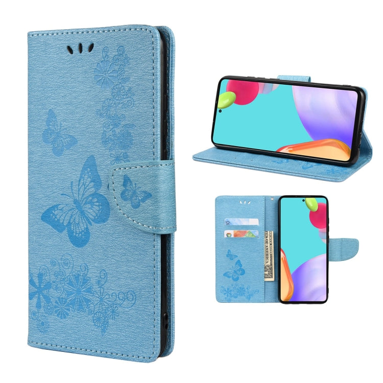 Butterfly Embossed Horizontal Flip Leather Phone Case with Card Slot & Holder, For Samsung Galaxy A33 5G, For Samsung Galaxy A53 5G, For Xiaomi Redmi Note 11 Pro, For Xiaomi Redmi Note 11 5G