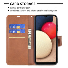 Load image into Gallery viewer, Retro Lambskin Leather Phone Case, For Samsung Galaxy A03s 166mm