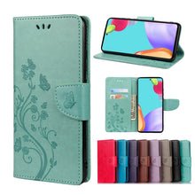 Load image into Gallery viewer, Butterfly Flower Pattern Horizontal Flip Leather Phone Case with Card Slot &amp; Holder, For Samsung Galaxy A33 5G, For Samsung Galaxy A53 5G, For Xiaomi Redmi Note 11 Pro, For Xiaomi Redmi Note 11