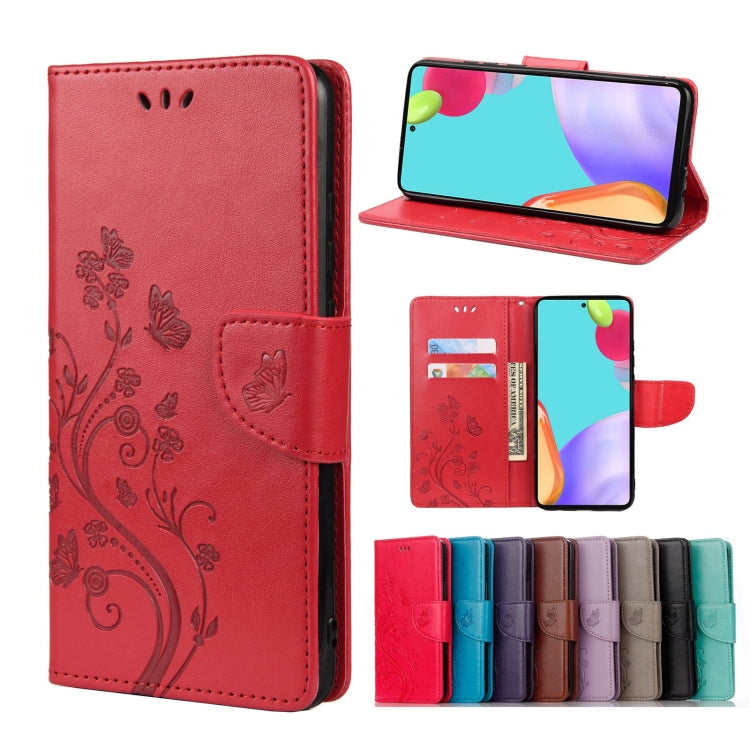 Butterfly Flower Pattern Horizontal Flip Leather Phone Case with Card Slot & Holder, For Samsung Galaxy A33 5G, For Samsung Galaxy A53 5G, For Xiaomi Redmi Note 11 Pro, For Xiaomi Redmi Note 11