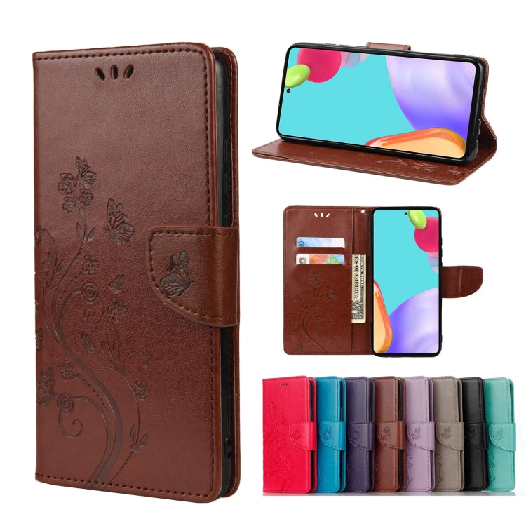 Butterfly Flower Pattern Horizontal Flip Leather Phone Case with Card Slot & Holder, For Samsung Galaxy A33 5G, For Samsung Galaxy A53 5G, For Xiaomi Redmi Note 11 Pro, For Xiaomi Redmi Note 11