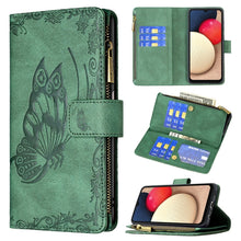 Load image into Gallery viewer, Flying Butterfly Zipper Leather Phone Case, For Samsung Galaxy A03s 166mm