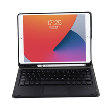 Load image into Gallery viewer, A07B-A Lambskin Texture Square Keycap Bluetooth Keyboard Leather Case with Touch Control For iPad, For iPad 9.7 2018 &amp; 2017 / Pro 9.7 inch / Air 2, For iPad Pro 10.5 inch / 10.2 2021 &amp; 2020 &amp; 2019 / Air 3                                                ...
