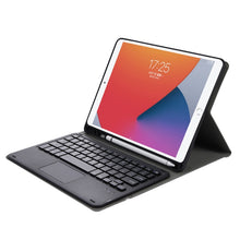 Load image into Gallery viewer, A07B-A Lambskin Texture Square Keycap Bluetooth Keyboard Leather Case with Touch Control For iPad, For iPad 9.7 2018 &amp; 2017 / Pro 9.7 inch / Air 2, For iPad Pro 10.5 inch / 10.2 2021 &amp; 2020 &amp; 2019 / Air 3                                                ...