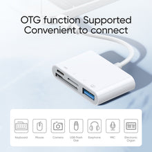 Load image into Gallery viewer, JOYROOM S-H142 4 in 1 8 Pin to SD / TF Card + 8 Pin Charge + USB Interface OTG Camera Reader Adapter