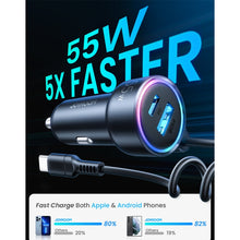 Load image into Gallery viewer, JOYROOM JR-CL07 3 in 1 72W PD USB-C / Type-C + USB Interface Car Charger with USB-C / Type-C Spring Data Cable, JR-CL07