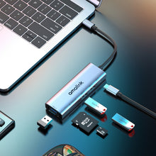 Load image into Gallery viewer, amalink 95120D Type-C / USB-C to SD/TF + 3 Ports USB + PD 3.0 Multi-function HUB Docking Station, 95120D
