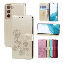 Load image into Gallery viewer, Rose Embossed Leather Phone Case, For Samsung Galaxy S22 5G, For Samsung Galaxy S22+ 5G, For Samsung Galaxy S22 Ultra 5G, For Samsung Galaxy A02s