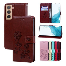 Load image into Gallery viewer, Rose Embossed Leather Phone Case, For Samsung Galaxy S22 5G, For Samsung Galaxy S22+ 5G, For Samsung Galaxy S22 Ultra 5G, For Samsung Galaxy A02s