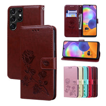 Load image into Gallery viewer, Rose Embossed Leather Phone Case, For Samsung Galaxy S22 5G, For Samsung Galaxy S22+ 5G, For Samsung Galaxy S22 Ultra 5G, For Samsung Galaxy A02s