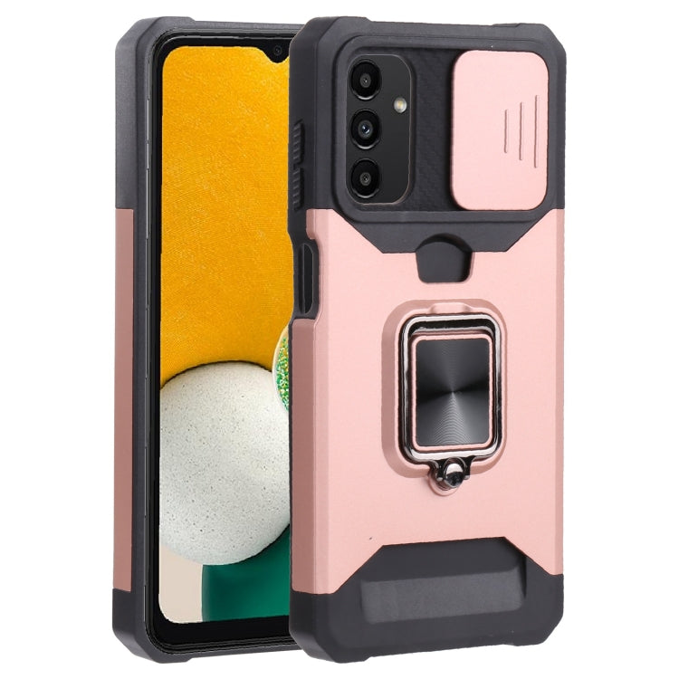 Sliding Camera Cover Design PC + TPU Shockproof Phone Case with Ring Holder & Card Slot, For Samsung Galaxy A13 5G, For Samsung Galaxy S22 5G, For Samsung Galaxy S22+ 5G, For Samsung Galaxy S22 Ultra 5G