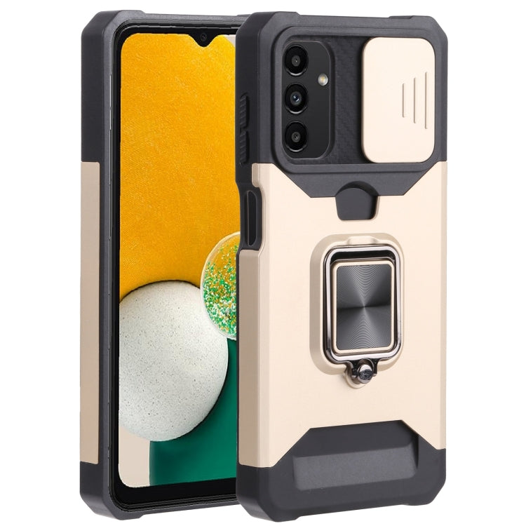 Sliding Camera Cover Design PC + TPU Shockproof Phone Case with Ring Holder & Card Slot, For Samsung Galaxy A13 5G, For Samsung Galaxy S22 5G, For Samsung Galaxy S22+ 5G, For Samsung Galaxy S22 Ultra 5G