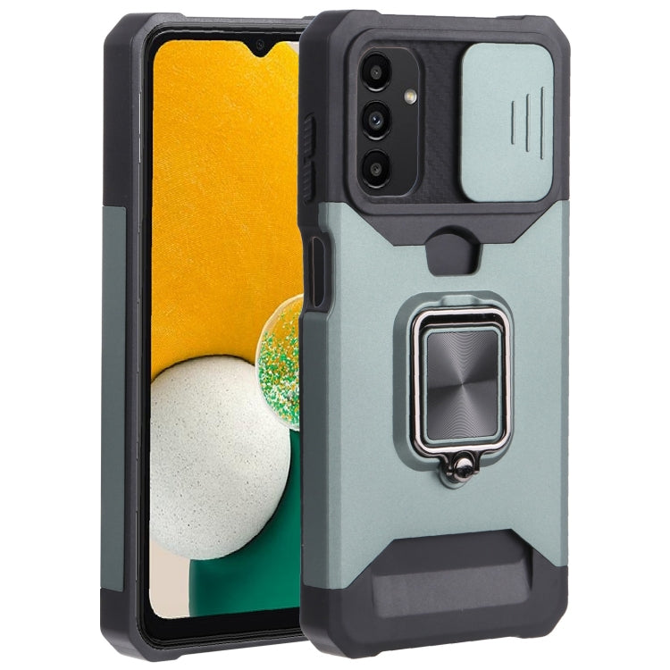 Sliding Camera Cover Design PC + TPU Shockproof Phone Case with Ring Holder & Card Slot, For Samsung Galaxy A13 5G, For Samsung Galaxy S22 5G, For Samsung Galaxy S22+ 5G, For Samsung Galaxy S22 Ultra 5G
