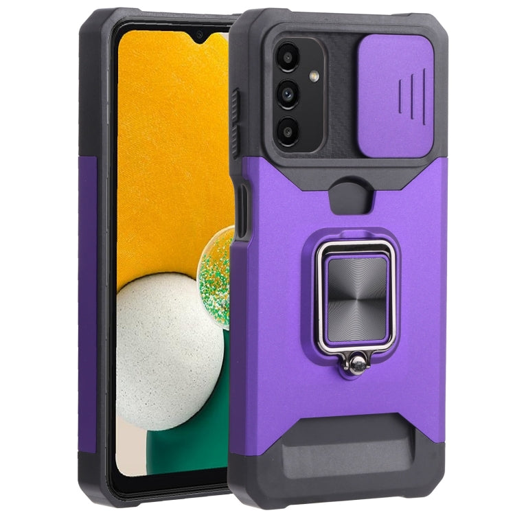 Sliding Camera Cover Design PC + TPU Shockproof Phone Case with Ring Holder & Card Slot, For Samsung Galaxy A13 5G, For Samsung Galaxy S22 5G, For Samsung Galaxy S22+ 5G, For Samsung Galaxy S22 Ultra 5G