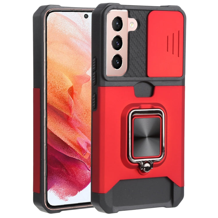 Sliding Camera Cover Design PC + TPU Shockproof Phone Case with Ring Holder & Card Slot, For Samsung Galaxy A13 5G, For Samsung Galaxy S22 5G, For Samsung Galaxy S22+ 5G, For Samsung Galaxy S22 Ultra 5G
