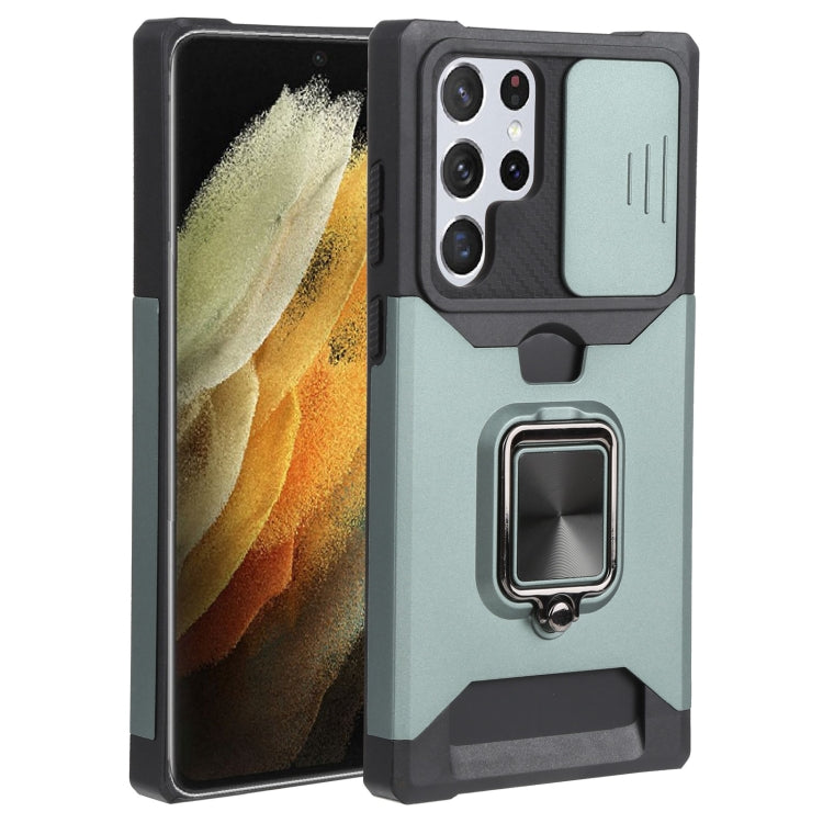 Sliding Camera Cover Design PC + TPU Shockproof Phone Case with Ring Holder & Card Slot, For Samsung Galaxy A13 5G, For Samsung Galaxy S22 5G, For Samsung Galaxy S22+ 5G, For Samsung Galaxy S22 Ultra 5G