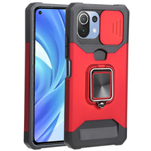 Load image into Gallery viewer, Sliding Camera Cover Design PC + TPU Shockproof Phone Case with Ring Holder &amp; Card Slot, For Xiaomi Mi 11 Lite