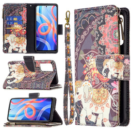Colored Drawing Pattern Zipper Leather Phone Case, For Xiaomi Redmi Note 11 5G, For Xiaomi Redmi Note 11 Pro / 11 Pro+, For Xiaomi Redmi Note 11  5G