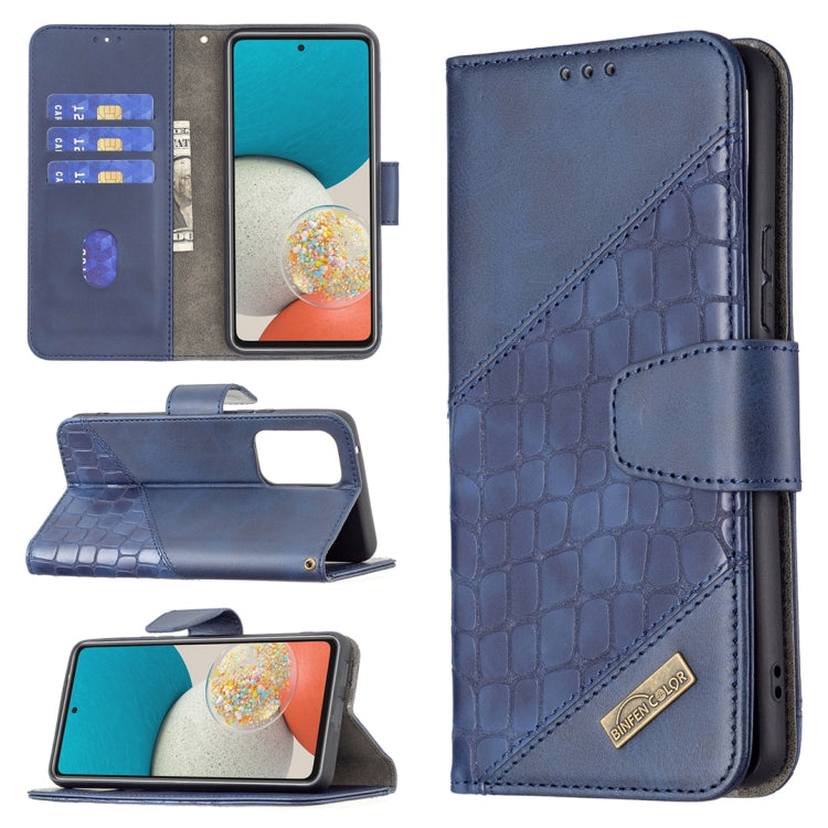 Matching Color Crocodile Texture PU Leather Phone Case, For Samsung Galaxy A53 5G