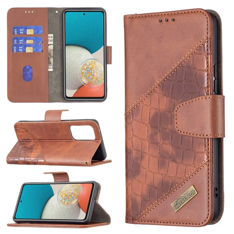 Matching Color Crocodile Texture PU Leather Phone Case, For Samsung Galaxy A53 5G