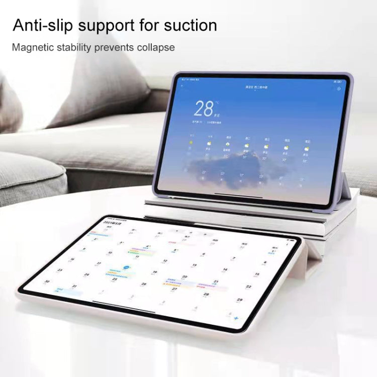 Skin Feel Matte Honeycomb Leather Tablet Case with Tri-fold Bracket, For Xiaomi Pad 5 / Pad 5 Pro