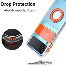 Load image into Gallery viewer, Sliding Camera Design TPU Phone Case with Ring Holder, For Samsung Galaxy Z Flip3 5G