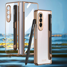 Load image into Gallery viewer, GKK Integrated Electroplating + Glass Phone Case with Pen Slot, For Samsung Galaxy Z Fold3 5G