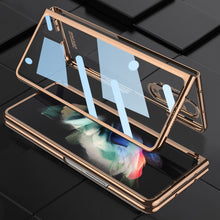 Load image into Gallery viewer, GKK Integrated Electroplating + Glass Phone Case with Pen Slot, For Samsung Galaxy Z Fold3 5G
