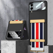 Load image into Gallery viewer, GKK Ultra-thin Full Coverage Phone Flip Case with Color Wristband, For Samsung Galaxy Z Flip3 5G