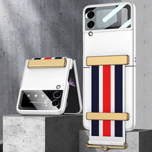 Load image into Gallery viewer, GKK Ultra-thin Full Coverage Phone Flip Case with Color Wristband, For Samsung Galaxy Z Flip3 5G
