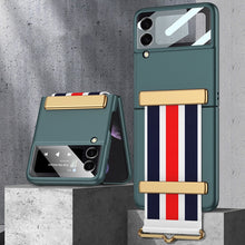 Load image into Gallery viewer, GKK Ultra-thin Full Coverage Phone Flip Case with Color Wristband, For Samsung Galaxy Z Flip3 5G