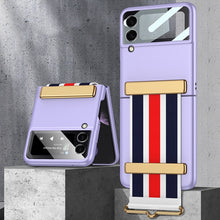 Load image into Gallery viewer, GKK Ultra-thin Full Coverage Phone Flip Case with Color Wristband, For Samsung Galaxy Z Flip3 5G