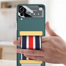 Load image into Gallery viewer, GKK Ultra-thin Full Coverage Phone Flip Case with Color Wristband, For Samsung Galaxy Z Flip3 5G