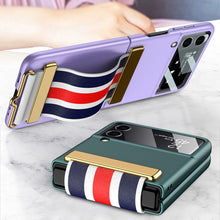 Load image into Gallery viewer, GKK Ultra-thin Full Coverage Phone Flip Case with Color Wristband, For Samsung Galaxy Z Flip3 5G