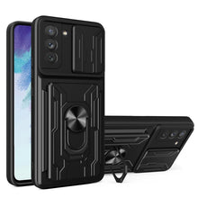 Load image into Gallery viewer, Camera Cover Phone Case with Card Slot &amp; Holder, For Xiaomi 11T, For Xiaomi Redmi Note 10 Pro, For Xiaomi Redmi 10, For Samsung Galaxy S21 FE 5G
