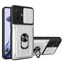 Load image into Gallery viewer, Camera Cover Phone Case with Card Slot &amp; Holder, For Xiaomi 11T, For Xiaomi Redmi Note 10 Pro, For Xiaomi Redmi 10, For Samsung Galaxy S21 FE 5G