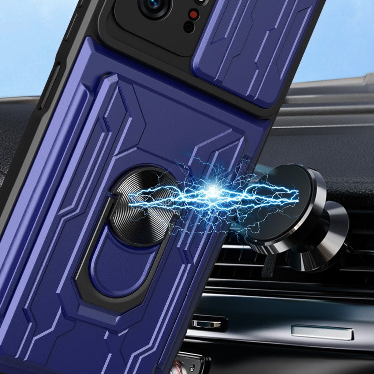 Camera Cover Phone Case with Card Slot & Holder, For Xiaomi 11T, For Xiaomi Redmi Note 10 Pro, For Xiaomi Redmi 10, For Samsung Galaxy S21 FE 5G