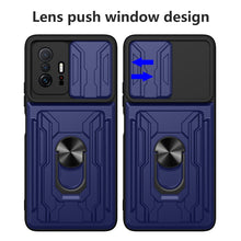 Load image into Gallery viewer, Camera Cover Phone Case with Card Slot &amp; Holder, For Xiaomi 11T, For Xiaomi Redmi Note 10 Pro, For Xiaomi Redmi 10, For Samsung Galaxy S21 FE 5G