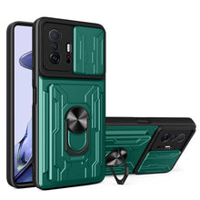 Load image into Gallery viewer, Camera Cover Phone Case with Card Slot &amp; Holder, For Xiaomi 11T, For Xiaomi Redmi Note 10 Pro, For Xiaomi Redmi 10, For Samsung Galaxy S21 FE 5G