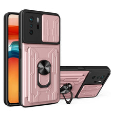 Load image into Gallery viewer, Camera Cover Phone Case with Card Slot &amp; Holder, For Xiaomi 11T, For Xiaomi Redmi Note 10 Pro, For Xiaomi Redmi 10, For Samsung Galaxy S21 FE 5G