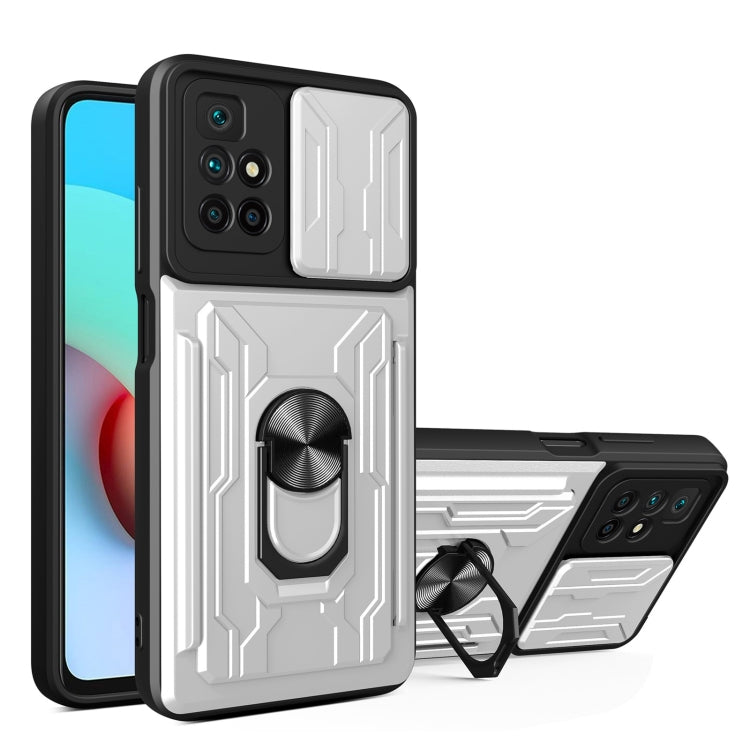 Camera Cover Phone Case with Card Slot & Holder, For Xiaomi 11T, For Xiaomi Redmi Note 10 Pro, For Xiaomi Redmi 10, For Samsung Galaxy S21 FE 5G