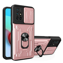 Load image into Gallery viewer, Camera Cover Phone Case with Card Slot &amp; Holder, For Xiaomi 11T, For Xiaomi Redmi Note 10 Pro, For Xiaomi Redmi 10, For Samsung Galaxy S21 FE 5G