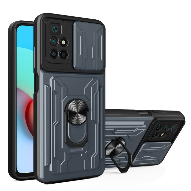 Camera Cover Phone Case with Card Slot & Holder, For Xiaomi 11T, For Xiaomi Redmi Note 10 Pro, For Xiaomi Redmi 10, For Samsung Galaxy S21 FE 5G