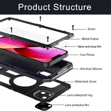 Load image into Gallery viewer, Shockproof Waterproof Dustproof Metal + Silicone Phone Case with Screen Protector, For iPhone 13, For iPhone 13 Pro, For iPhone 13 Pro Max
