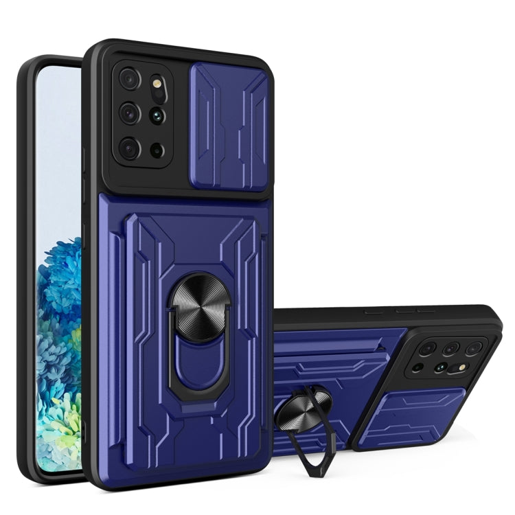 Camera Cover Phone Case with Card Slot & Holder, For Samsung Galaxy A02 / M02, For Samsung Galaxy A32, For Samsung Galaxy S20 FE, For Samsung Galaxy S20+, For Samsung Galaxy S21 Ultra 5G, For Samsung Galaxy A02s EU Version