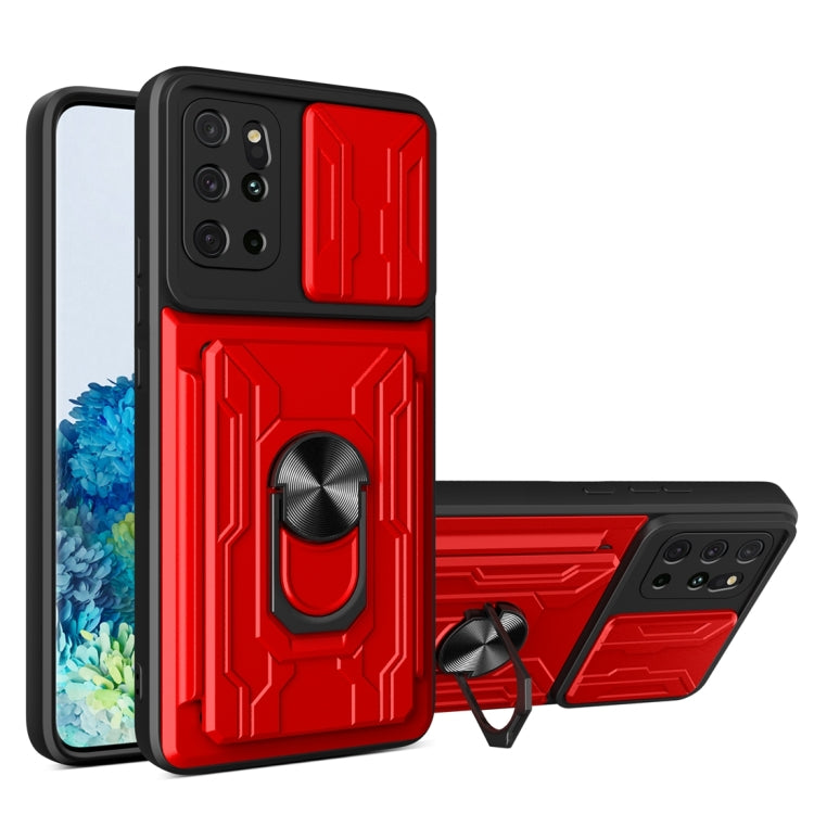 Camera Cover Phone Case with Card Slot & Holder, For Samsung Galaxy A02 / M02, For Samsung Galaxy A32, For Samsung Galaxy S20 FE, For Samsung Galaxy S20+, For Samsung Galaxy S21 Ultra 5G, For Samsung Galaxy A02s EU Version