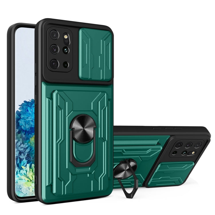 Camera Cover Phone Case with Card Slot & Holder, For Samsung Galaxy A02 / M02, For Samsung Galaxy A32, For Samsung Galaxy S20 FE, For Samsung Galaxy S20+, For Samsung Galaxy S21 Ultra 5G, For Samsung Galaxy A02s EU Version