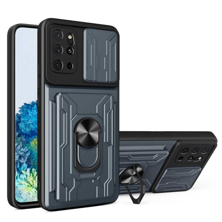 Camera Cover Phone Case with Card Slot & Holder, For Samsung Galaxy A02 / M02, For Samsung Galaxy A32, For Samsung Galaxy S20 FE, For Samsung Galaxy S20+, For Samsung Galaxy S21 Ultra 5G, For Samsung Galaxy A02s EU Version
