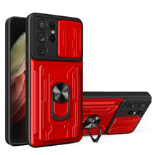 Load image into Gallery viewer, Camera Cover Phone Case with Card Slot &amp; Holder, For Samsung Galaxy A02 / M02, For Samsung Galaxy A32, For Samsung Galaxy S20 FE, For Samsung Galaxy S20+, For Samsung Galaxy S21 Ultra 5G, For Samsung Galaxy A02s EU Version