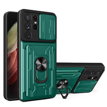 Load image into Gallery viewer, Camera Cover Phone Case with Card Slot &amp; Holder, For Samsung Galaxy A02 / M02, For Samsung Galaxy A32, For Samsung Galaxy S20 FE, For Samsung Galaxy S20+, For Samsung Galaxy S21 Ultra 5G, For Samsung Galaxy A02s EU Version